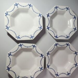 Vtg Ironstone Octagonal salad plates, set of 4